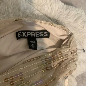 Express Sequin Mini Dress in Cream